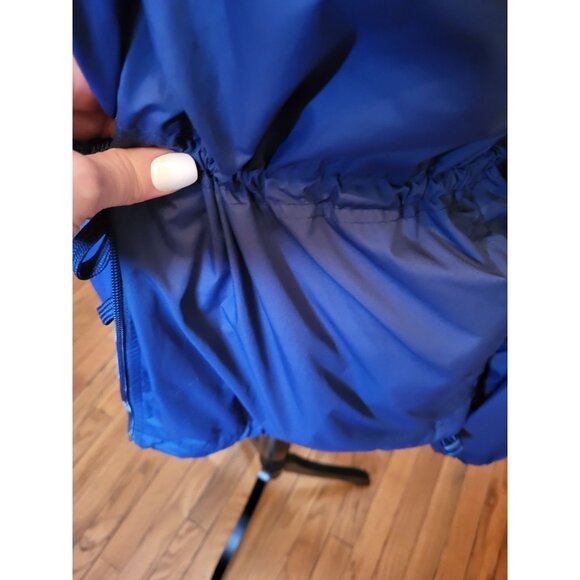 Royal Blue Hooded Anorak Lined Rain Jacket Athletic Works L Raingear Gorpcore - Picture 5 of 7